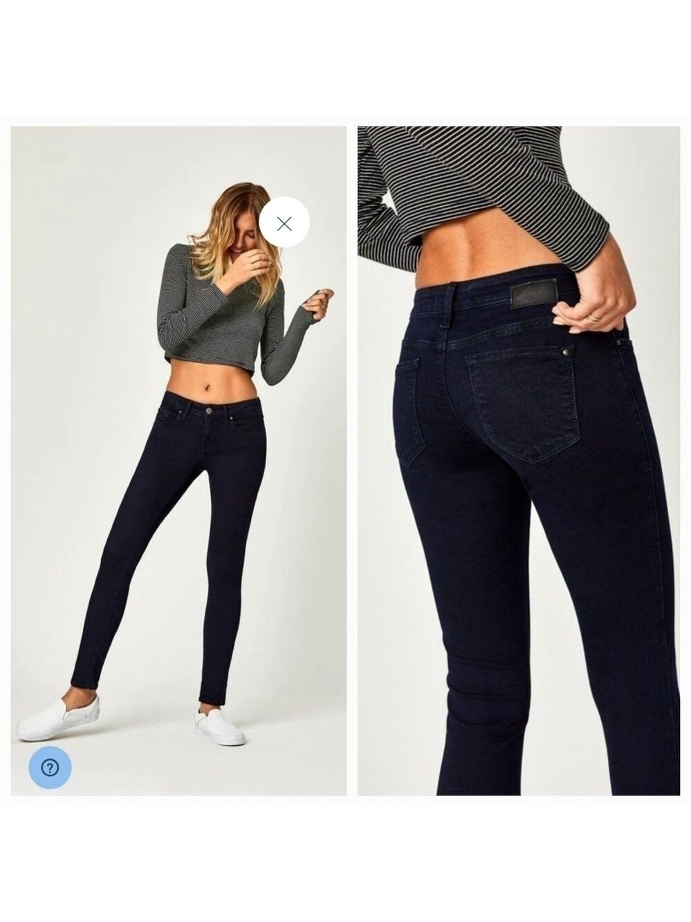 MAVI ALEXA MID RISE SKINNY JEANS DEEP BLUE SIZE 26 X 28